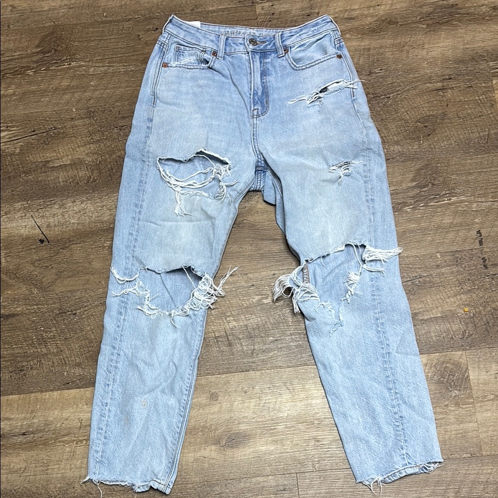 Distressed Light Blue Jeans